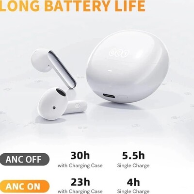 Наушники беспроводные QCY AilyBuds Pro вкладыши с шумоподавлением белые(5)