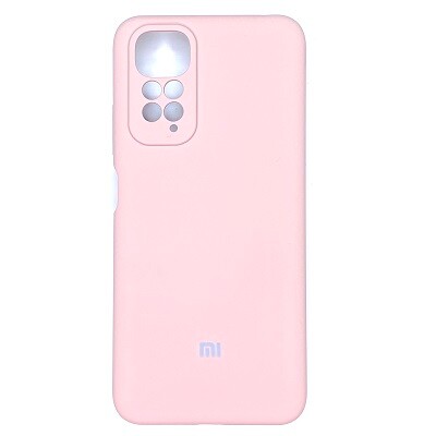 Силиконовый чехол Silicone Case с закрытым низом и защитой камеры светло-розовый для Xiaomi Redmi Note 11 4G(1)