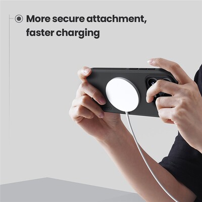 Пластиковый чехол с пластиной Magsafe Nillkin Super Frosted Shield Pro Magnetic Case черный для Xiaomi 17(12)