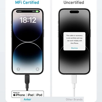 Кабель Anker 310 USB-C to Lightning A81A5 MFI 0.9м черный(3)
