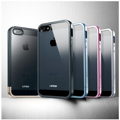 Пластиковый чехол SGP Linear Metal Crystal Series Silver Satin для Apple iPhone 5/5s/SE(4)