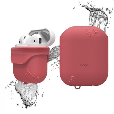 Водонепроницаемый чехол с карабином Elago Waterproof Hang Case для AirPods красный(1)