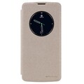 Полиуретановый чехол книга Nillkin Sparkle Leather Case Gold для LG K8(K350E)(#1)