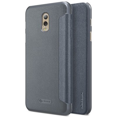 Полиуретановый чехол книга Nillkin Sparkle Leather Case Black (Черный) для Samsung Galaxy C8\ J7 Plus(4)