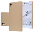 Пластиковый чехол с пленкой Nillkin Super Frosted Shield Gold для Sony Xperia Z5(#3)