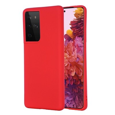 Силиконовый чехол Silicone Case красный для Samsung Galaxy S21 Ultra(1)
