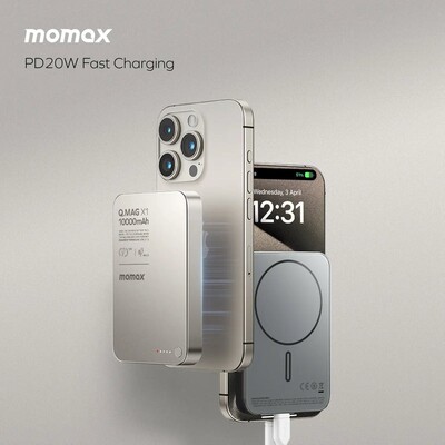 Внешний аккумулятор MOMAX  IP136Q2D Q.Mag X1 Qi2 Magnetic wireless power bank(10000mAh) Gen 2 черный(3)