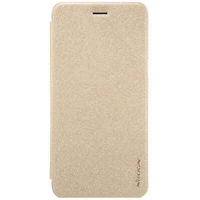 Полиуретановый чехол книга Nillkin Sparkle Leather Case Gold для OnePlus 5(1)
