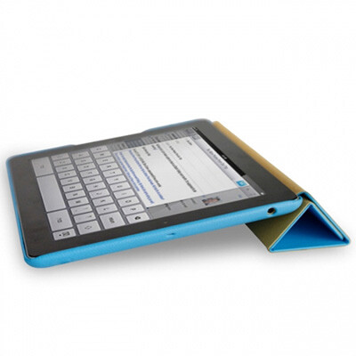 Кожаный чехол Jisoncase Executive Smart Cover Blue для Apple iPad 4(4)