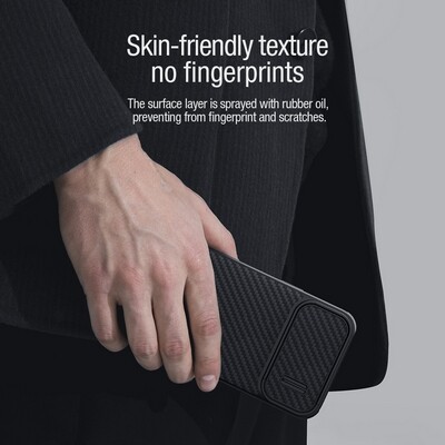 Пластиковый чехол с пластиной Magsafe Nillkin Synthetic Fiber S Magnetic Case Черный  для Apple iPhone 14 Pro Max(5)