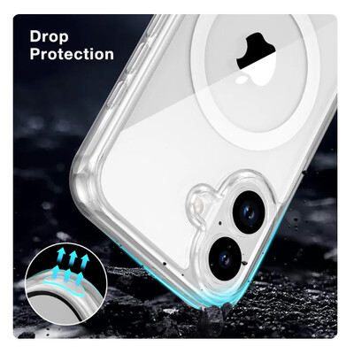 Защитный чехол с магнитной пластиной MagSafe TPU+PC Magic Mask Air Bairrer прозрачный для Apple iPhone 17(4)