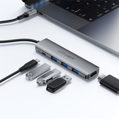 USB-C хаб (концентратор) 5-в-1 Acefast J16 USB-C docking station(5)