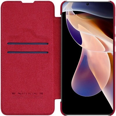 Кожаный чехол Nillkin Qin Leather Case Красный  для Xiaomi Redmi Note 11 Pro+ 5G(3)