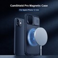 Чехол-накладка с пластиной Magsafe Nillkin CamShield Pro Magnetic Синяя для Apple iPhone 12 mini(#9)