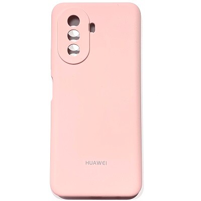 Силиконовый чехол Silicone Case с закрытым низом и защитой камеры светло-розовый для Huawei Nova Y70(1)