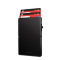 Магнитный кошелек-картхолдер для смартфона с подставкой WiWU Warriors Carbon Magsafe Metal Stand Card WM-007 черный(#2)