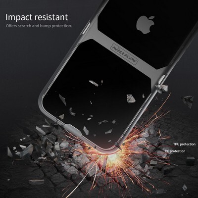 Чехол бампер Nillkin Crystal Series Серый для Apple iPhone Xs(6)