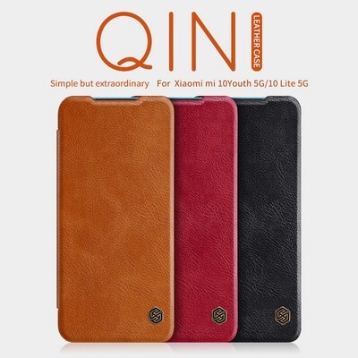 Кожаный чехол Nillkin Qin Leather Case Черный для Xiaomi Mi10 Youth 5G (Mi10 Lite 5G)(5)