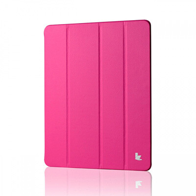 Кожаный чехол Jisoncase Executive Smart Cover Pink для Apple iPad 4(1)