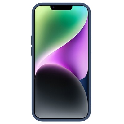 Силиконовая накладка с пластиной Magsafe Nillkin CamShield Silky Magnetic Silicone Case Синяя для Apple iPhone 15 Plus(2)