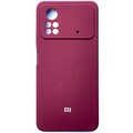 Силиконовый чехол с микрофиброй Silicone Case бордовый для Xiaomi Poco X4 Pro(#1)