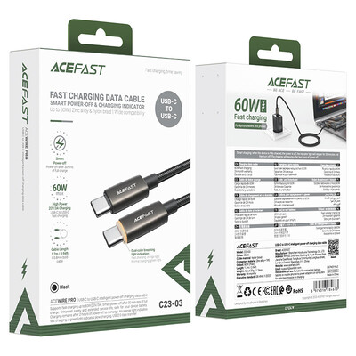 Кабель Acefast C23-03 60W USB-C to USB-C charging data cable(6)