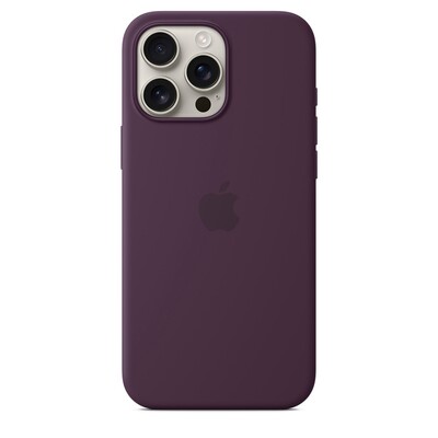 Силиконовый чехол с Magsafe сливовый для Apple iPhone 16 Pro(1)