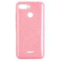 Силиконовый чехол Glitter Cover розовый для Xiaomi Redmi 6
