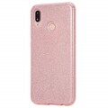 Силиконовый чехол Glitter Cover розовый для Huawei P20 Lite(#3)