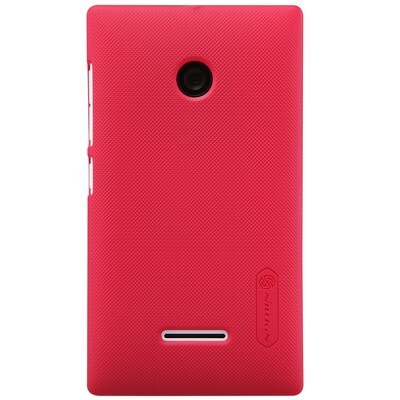 Пластиковый чехол с пленкой Nillkin Super Frosted Shield Red для Microsoft Lumia 435(1)