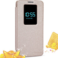 Полиуретановый чехол книга Nillkin Sparkle Case Gold для LG Optimus G2 D802