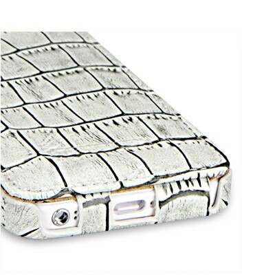 Кожаный чехол-книга TETDED Troyes White Crocodile для Apple iPhone 5/5s/SE(3)