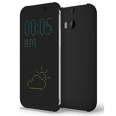 Полиуретановый чехол Dot View Case Black для HTC One M8(1)