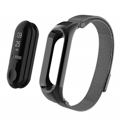 Ремешок Milanese Magnetic черный для Mi Band 3(2)