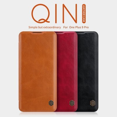 Кожаный чехол Nillkin Qin Leather Case Красный для OnePlus 9 Pro(5)