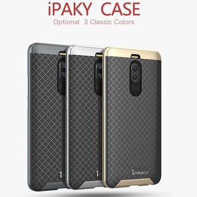 Противоударный гибридный чехол iPaky Hybrid Series серебристый для Meizu M6 Note(8)