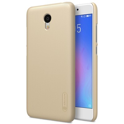 Пластиковый чехол с пленкой Nillkin Super Frosted Shield Gold для Meizu M6(3)