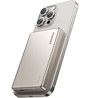 Внешний аккумулятор MOMAX IP137L 1-Power Pass (10000mAh) Magnetic Wireless charging Battery Pack титановый