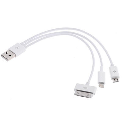 Кабель зарядки и синхронизации 3-in-1 Lightning/30-pin/Micro USB(1)