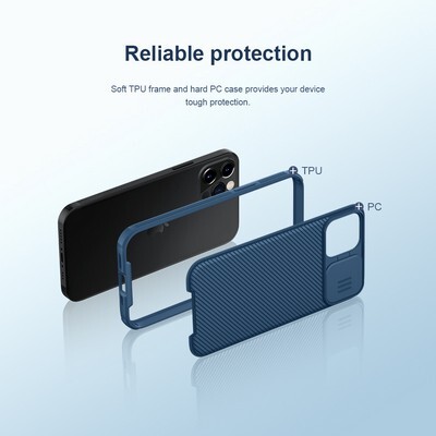 Чехол-накладка с пластиной Magsafe Nillkin CamShield Pro Magnetic Черная для Apple iPhone 12 Pro Max(5)