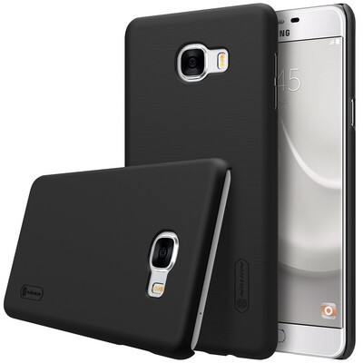Пластиковый чехол с пленкой Nillkin Super Frosted Shield Black для Samsung Galaxy C7 (C7000)(3)