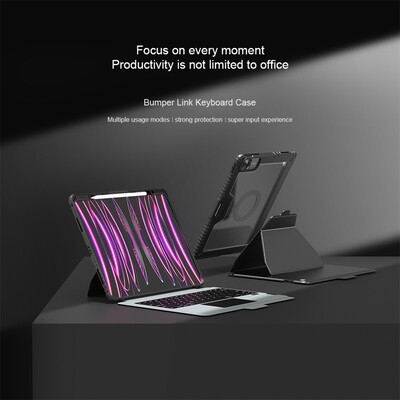 Магнитный чехол-бампер с клавиатурой Bumper Link Keyboard Case Backlit Version черный для Apple iPad Pro 11 (2025)(7)