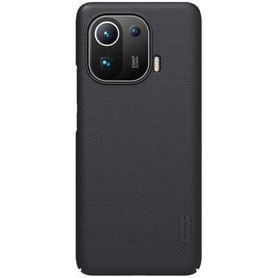 Пластиковый чехол с подставкой Nillkin Super Frosted Shield Черный для Xiaomi 11 Pro(1)