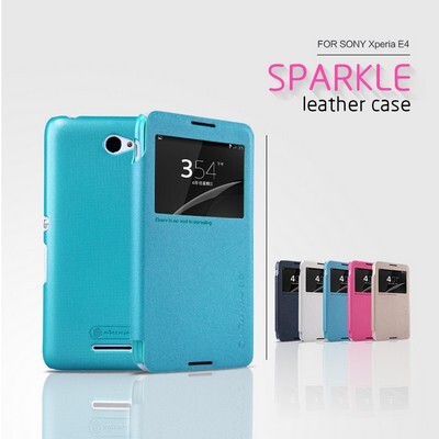 Полиуретановый чехол Nillkin Sparkle Leather Case Blue для Sony Xperia E4(4)