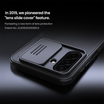 Чехол-накладка с защитой камеры Nillkin CamShield Pro черная для Samsung Galaxy A37(7)