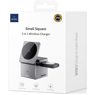 Беспроводная станция 3 в 1 WiWu Small Square 3 in 1 Wireless Charger Wi-W030(5)