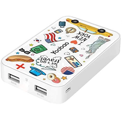 Портативное зарядное устройство Yoobao M5 , 10000 mAh, цвет белый с принтом(1)