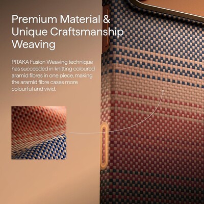 Кевларовый чехол с Magsafe Pitaka Ultra-Slim Sunset PitaTap (KI1702SPM) для Apple iPhone 17 Pro Max(9)