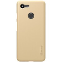 Пластиковый чехол с подставкой Nillkin Super Frosted Shield Золотой для Google Pixel 3
