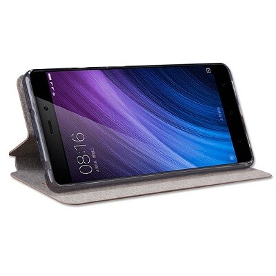 Полиуретановый чехол с силиконовой основой New Book Case Black для Xiaomi RedMi 4 Pro(1)